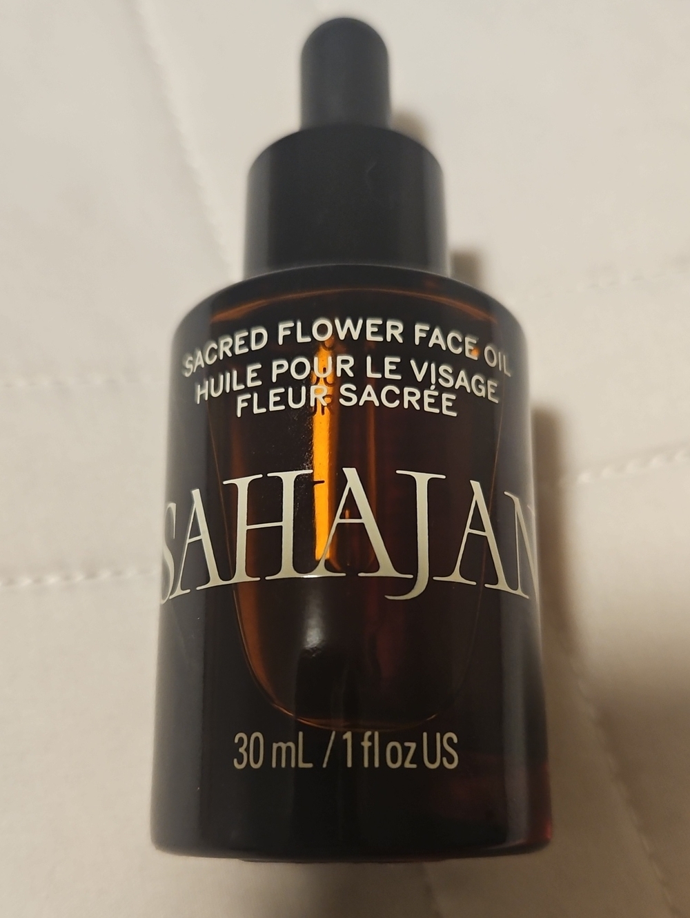 Sacred Flower Face Oil — Nourishing Facial Serum in Amber Brown SAHAJAN used 3x